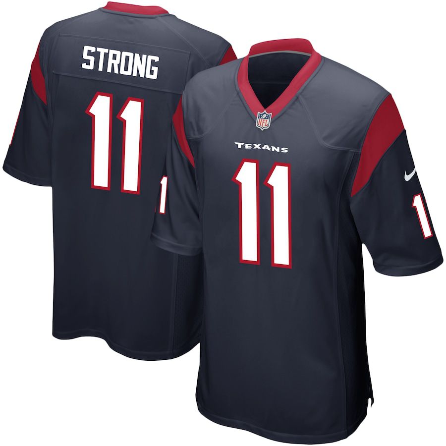 Men Houston Texans #11 Jaelen Strong Nike Navy Game NFL Jersey